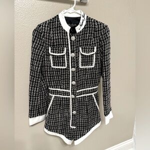 Nana Jacqueline Black and White Tweed Jumpsuit